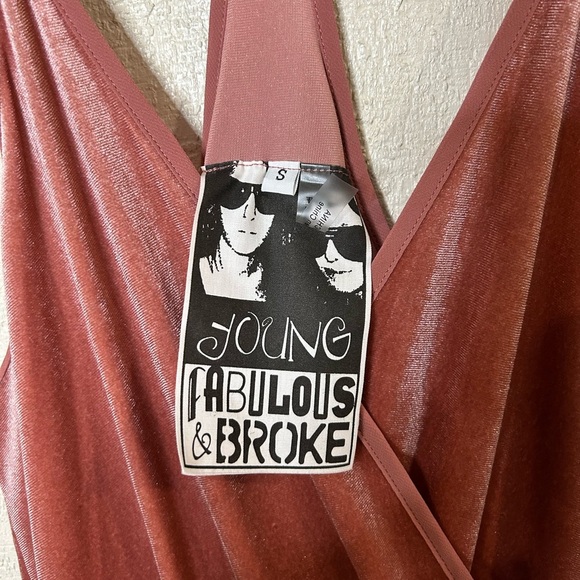 Young Fabulous & Broke Naomi Velvet Jumpsuit, size small. - Picture 4 of 7